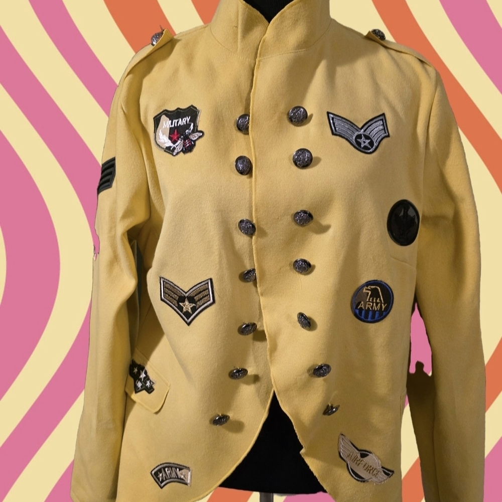 Yellow Utility Jacket with Cheeky Military Patches